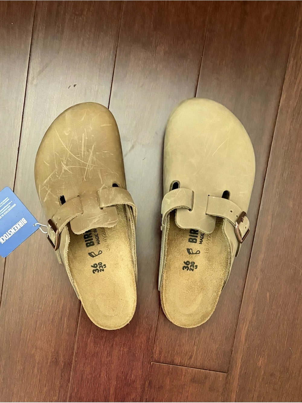 Birkenstock Boston NWT Clogs in oiled leather tobacco brown